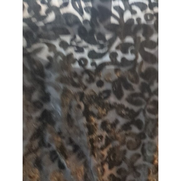 Vintage Forever 21 TOP Med Black Sheer Floral Fringe Whimsey goth Coquette - Picture 6 of 11